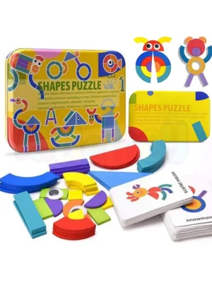 36Piece Wooden Shape Puzzle Toy Set Yellow