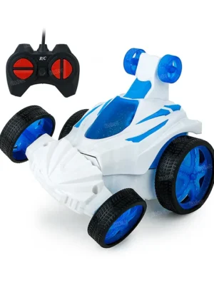 Fiddlerz Remote Control Stunt Car for Kids with 360° Rotating Action Flashing Lights Dual Mode RC Car Toy for Boys and Girls (Multicolor) Pack of 1