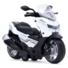 Olive Toys Die Cast 1:12 Scale Metal HARLEY WOLVERINE Motorcycle with Sound Light and Pullback Feature White