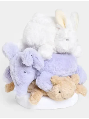 Soft Stacker Toy of Rabbit Elephant & Mouse Theme Multicolor Length 17 cm