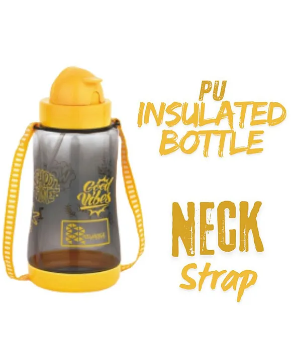 Kids Plastic Water Bottle with Straw Sipper Bottle Leak Proof BPA Free Food Grade School & Picnic Bottle Yellow (800ml)