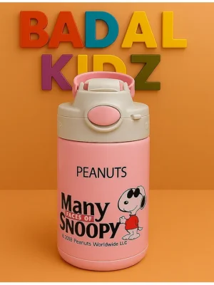 Stainless Steel Sipper Bottle350ml Vacuum Insulated Water Bottle with Straw Lid BPA Free Leakproof Steel Flask for School & Travel Pink