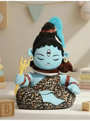 Baby Lord Shiva Mantra Chanting Musical Soft Plush Toy for Kids (Height 35 cm)