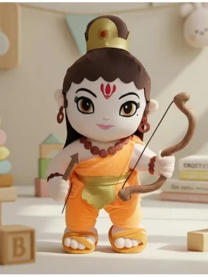 Baby Lord Sri Ram Mantra Chanting Musical Soft Plush Toy for Kids (Height 35 cm)