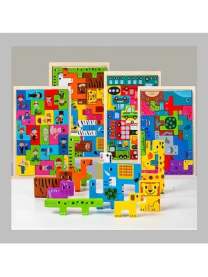 Wooden Puzzle Toyanimals Shape Jigsaw Puzzleearly Learning Brain Teaser Game310 Yearsmulticolorrandom Designpack of 1
