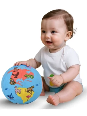Soft Globe Toy for Babies My First World Map & Animal Plush Ball Educational & Sensory Toys for Early Development