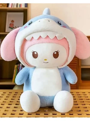 Adorable Shark Bunny Hybrid Plush Featuring Soft Pastel Colors Height 40 cm