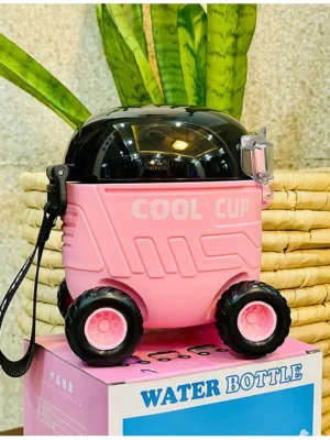 550 ml Cool Cup Shape Water Bottle Toy For Kids Durable Food Grade Tritan Water Bottle for Kids with Straw BPA Free Toddler Water Bottle Pink