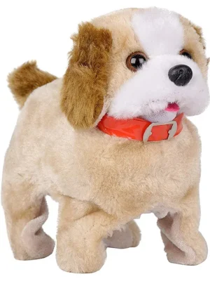 Fantastic BatteryOperated Jumping Puppy Backflip Soft Toy Beige Height 17 cm