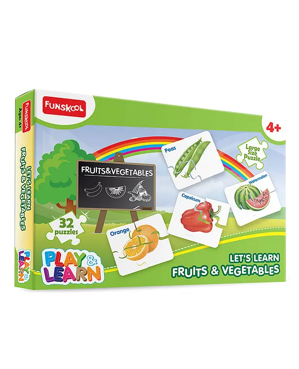 Set Of 32 Fruits And Vegetables Puzzles