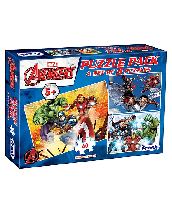 Frank Avengers Jigsaw Puzzle Multicolour Set of 3 (60 Pieces) for kids above 6+ Years 90154