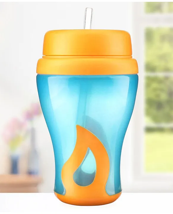 Slide Straw Sipper Orange Blue