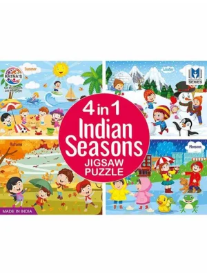 4 In 1 Indian seasons Jigsaw Puzzle Multicolor 140 Pieces