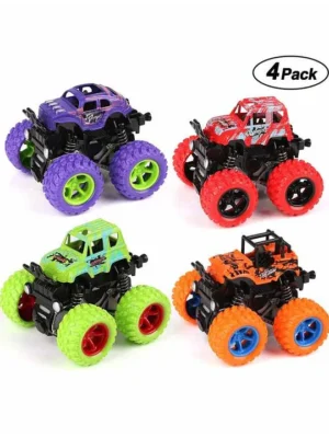 Toyshine Push and Go Monster Truck Friction Powered Cars Pack of 4 Multicolour