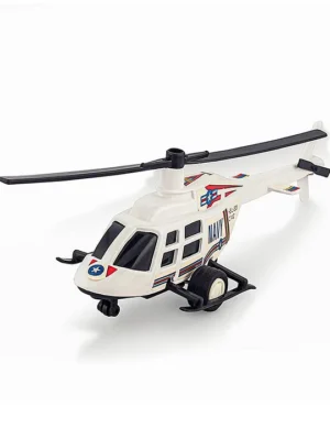Shinsei Pull Back Rescue Toy Helicopter White