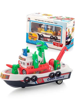 Shinsei City Harbour Pull Back Boat (Color May Vary)