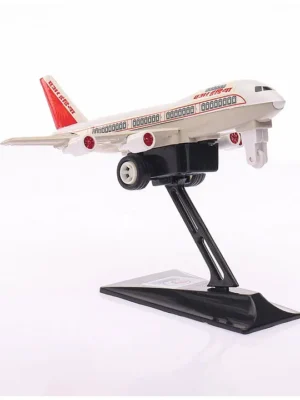 Shinsei Jumbo Pull Back Air Indian Plane with Stand White