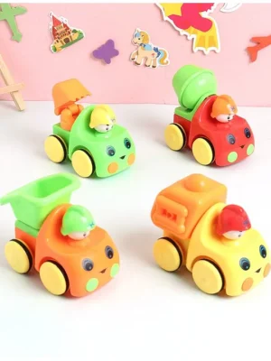 Fab N Funky Babyhug Friction Powered Vehicle Set of 4 (Color & Design May Vary) Fun Push & Go Toy for Kids Imaginative Play & HandEye Coordination ChildSafe & NonToxic 12+ Months BIS Certified