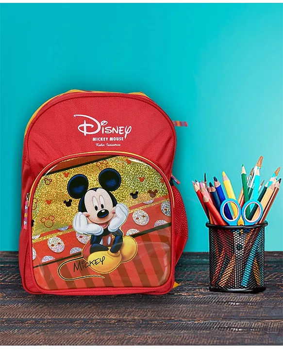 Disney By Kuber Mart Industries Mickey Mouse School Bag Red 15 Inches