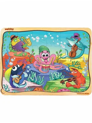 Underwater Orchestra Wooden Jigsaw Puzzle Multicolor 24 Pieces
