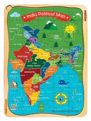 Wooden India Map Jigsaw Puzzle 40 Pieces