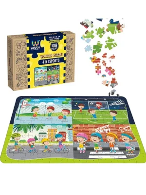 4 in 1 Sports Puzzle Wooden Jigsaw Puzzle 108 pieces