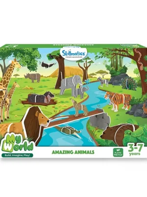 My World Amazing Animals Stem Building Toy Multicolor 80+ Pieces