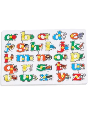 Baybee Wooden English Alphabet and Object Match Knob & Peg Puzzle 27 Pieces