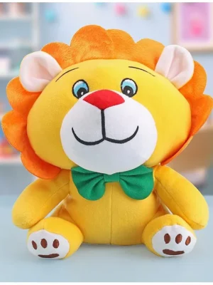 Soft Lion Plush Toy with Adorable Mane and Green Bow TieSuper Soft Cuddle Buddy for Snuggles Sensory & Emotional Development Lightweight TravelFriendly2+ YearsBISHeight25cm
