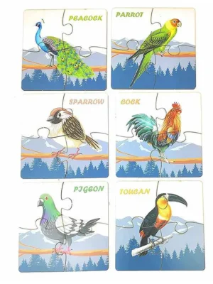Wooden Bird Jigsaw Puzzles Multicolour 24 Pieces