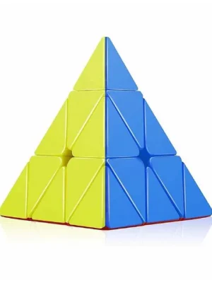 High Stability Stickerless Pyramid Shaped Cube Multicolor