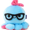 Plush Octopus With Head Ribbon And Spectacles Blue Length 19 cm